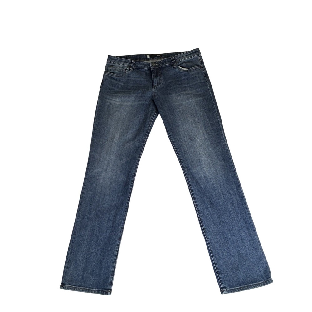 KUT from the Kloth Catherine Boyfriend Jeans Size 12 Mid Rise Medium Dark Wash - Picture 3 of 9